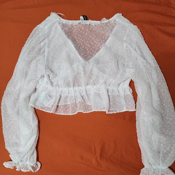 White sheer long sleeve - Picture 3 of 3